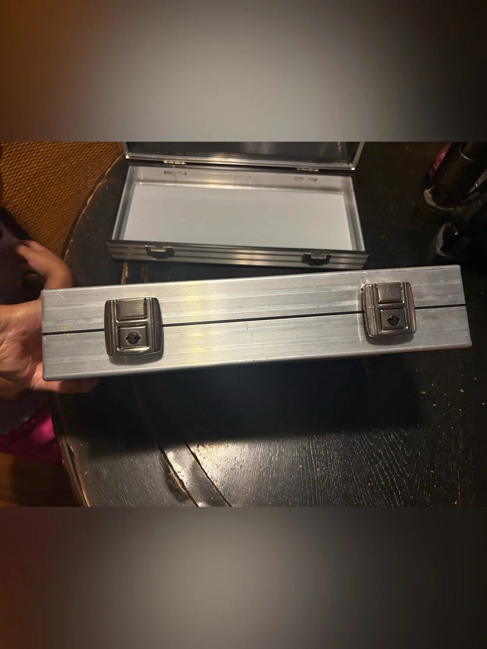Storage Box Portable Organizer Case Small Aluminum Briefcase W/foam interior 14